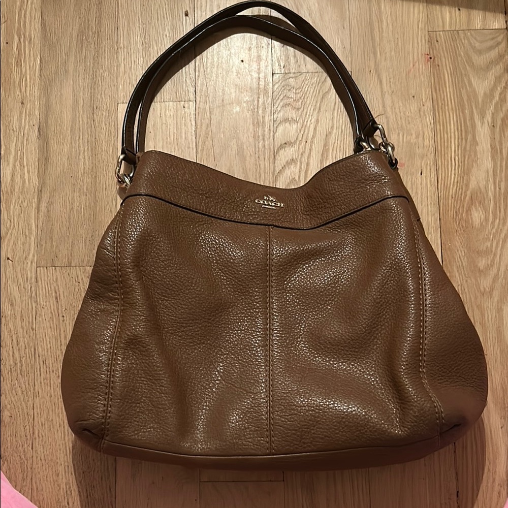 Coach Lexi pebble leather shoulder bag F57545 in mocha